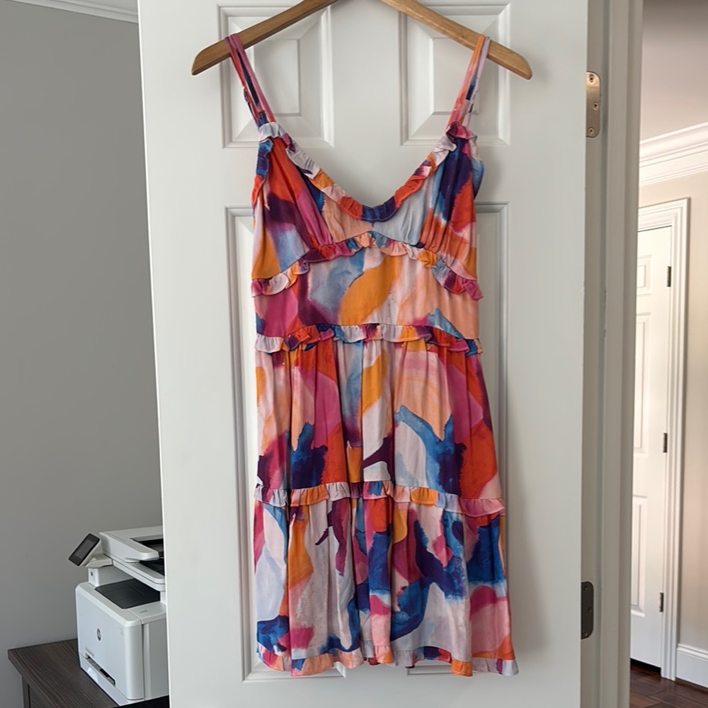 Colorful Sleeveless Ruffle Dress - French Connection